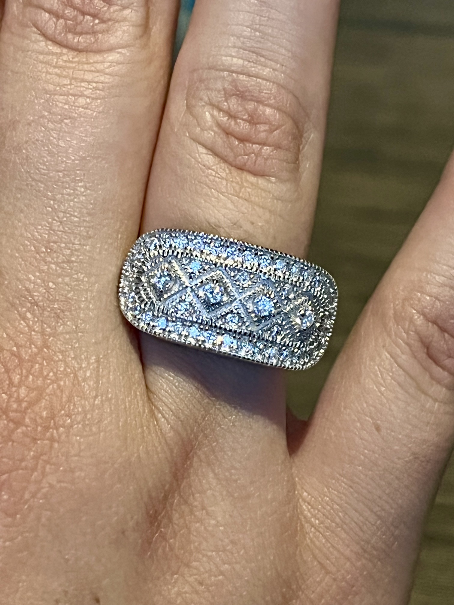 Anillo de Plata 950 con circones y cristales engastados 20